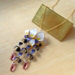 【和紙】藤の花のネックレス