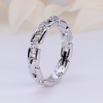 【新作】モアサナイト　モアッサナイト　チェーン　リング　15石　シルバー