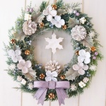 外玄関OK　ホリーナイトクリスマスリースφ32ｃｍ～