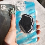 ミラー付き水面スマホケース　iPhoneケース　海　透明
