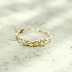 [K14GF] ナチュラル淡水 斜め 1.5mm×8*ゴールドフィルド巻きリング