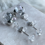 再販　粒々ピアス/イヤリングsilver(2way longタイプ) クリスマス　プレゼント　クリア　大ぶり　冬アクセサリー
