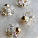 粒々ピアス/イヤリング　gold    クリスマス　クリア　オーナメント　粒々