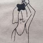 シュールなイラストのtシャツ（WLサイズ/オリーブ）