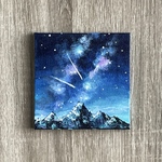 プチキャンバス絵画シリーズ♡アクリル画《原画》✴︎ こぼれる星 ✴︎