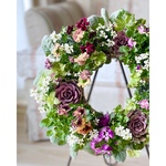葉牡丹萌花マーブルとビオラの寄せ植えWreath　*:･ﾟ✧幸せのWreath「春待ち」✧*:･ﾟ　　