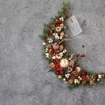 「粒たちの世界」繊月【RED】№１　　クリスマスの繊月リース【RED】№１　　　　＊＊ドライフラワーリース　　冬のリース　クリスマス