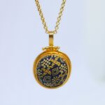 SALE＊古代スタイル＊モザイクガラス　ネックレス　GP　
