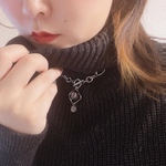 Square shell button mantel necklace