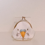 sale!《セキセイインコ　薄いしましま♀》のがまぐち小E