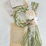 しめ縄飾り～まゆ月 marble green～