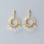 《季節限定》frost crystal hoop ( gold )  イヤリング ピアス ノンホールピアス