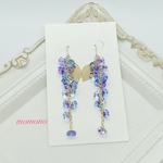 藤の花のピアス/ イヤリング /マスクチャーム  〜 パープル×ブルー 〜