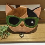 おしゃれネコの手鏡（三毛猫）