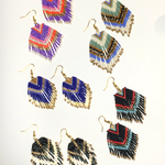 再販 ビーズピアス   フリンジ