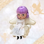 ミニチュアソファ　オフホワイト　天使　足付き