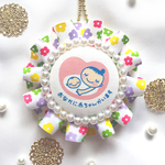 北欧風パステル花柄のマタニティロゼット