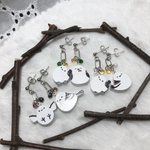 ウッド　シマエナガ　シンプルピアス