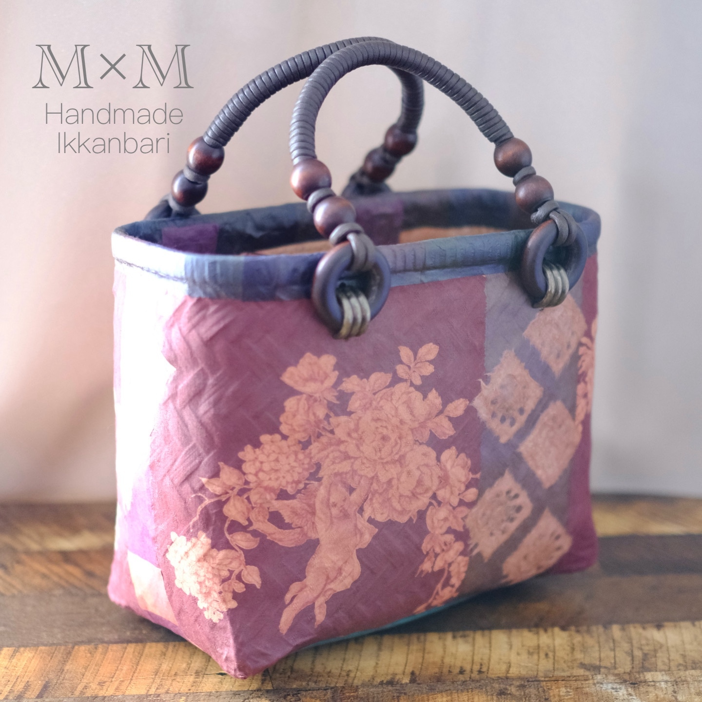 ◇送料込み◇一閑張り◇天使×和紙の一閑張りかごバッグ - M × M's