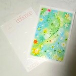 冬の雪の絵葉書　和紙ポストカード2枚セット　パステルアート　クリスマス　寒中お見舞い　年賀状