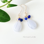 ＊訳あり＊14kgf blue lace agate × lapis pierce