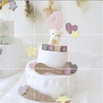 ゲスト様　オリジナル2段クレイケーキ☆1歳誕生日ケーキ　誕生日ケーキ　記念日　自宅撮影　1歳以外でも承ってます♪