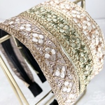 1000円🎉 12/31まで ☆インド刺繍リボン カチューシャ　No.h014 白