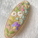 リネンと刺繍の野の花バレッタ3