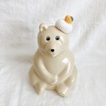 しろくま貯金箱＊小さな鏡餅ベレー帽
