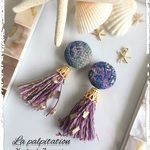 :*☆Mermaid☆*:.  くるみぼたんのタッセルピアス
