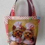 Macaron  Sweets  丸底ミニトートバッグ　ヨークシャーテリア