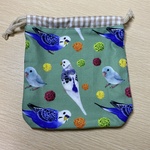 ラブリー　インコちゃん　小さめ巾着袋