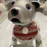 aiboちゃんのキュートなノルディックスタイ　AI robot aibo's bibs やや厚手　レッド3