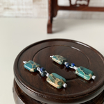 帝皇石(エンペラーストーン)×青金鳳凰石(アズロマラカイト)のピアス/イヤリング