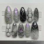 ネイルチップ シルバーパープル