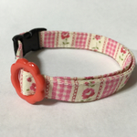 🌸上品ロココ調ローズ ピンク＊迷子札付＊首輪