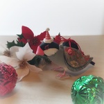 文鳥さんの匂い袋〈椿〉🐦‍⬛クリスマスバージョン🧑‍🎄ぬいぐるみの置物