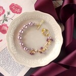 バロックパールのブレスレット　オールドライラック（留め具変更可能）