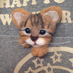 猫ブローチ キジトラ猫 羊毛フェルト