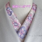 洗える刺繍半衿　淡紅藤グラデーション