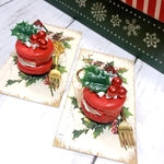 クリスマスマカロンバッグチャーム(柊レッド)