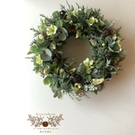  【🎄クリスマス】【ベル付き】22cm  リース　クリスマス　緑と控えめなゴールドのクリスマスリース　プレゼント　お祝い　クリスマスプレゼント