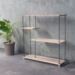 wood iron shelf 570*600*180〈ダーク色系〉（アイアン 棚 ラック シェルフ ウッド 鉄 木 収納棚アンティーク シャビー オープンラック 段違い棚 多肉植物観葉植物）