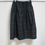 グリーン×レッドチェックのギャザースカート