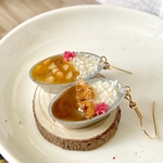 ミニチュアフード カツカレーと野菜ビーフカレーのピアス or チャーム 