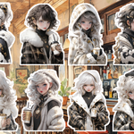 デザインペーパー POP GIRL COFFEE TIME GOLD コラージュシート