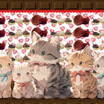 デザインペーパー VALENTINE CAT DP Vol.2