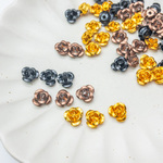 ＊60個＊ アルミニウム ローズ 6mm ブラウン系 ネイルやレジンなどのアクセサリー作りに et148