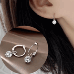 【MFP04】【Silver925揺れるCZダイヤモンド　 フープピアス／着けっぱなしOK～アレルギー対応 ／オフィス　シンプル　華奢