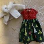 リカちゃん服　クリスマスワンピースとジャケット